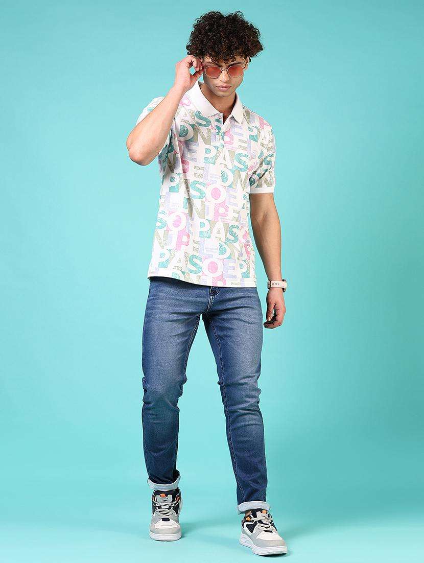 men printed short sleeve regular fit polo t-shirt - 21765675 - Standard Image - 3