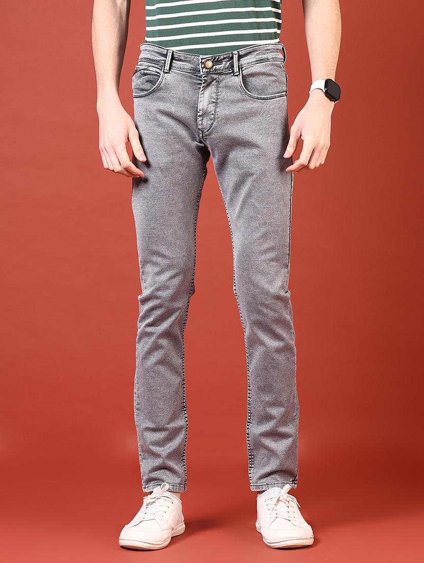men solid mid rise slim fit jean