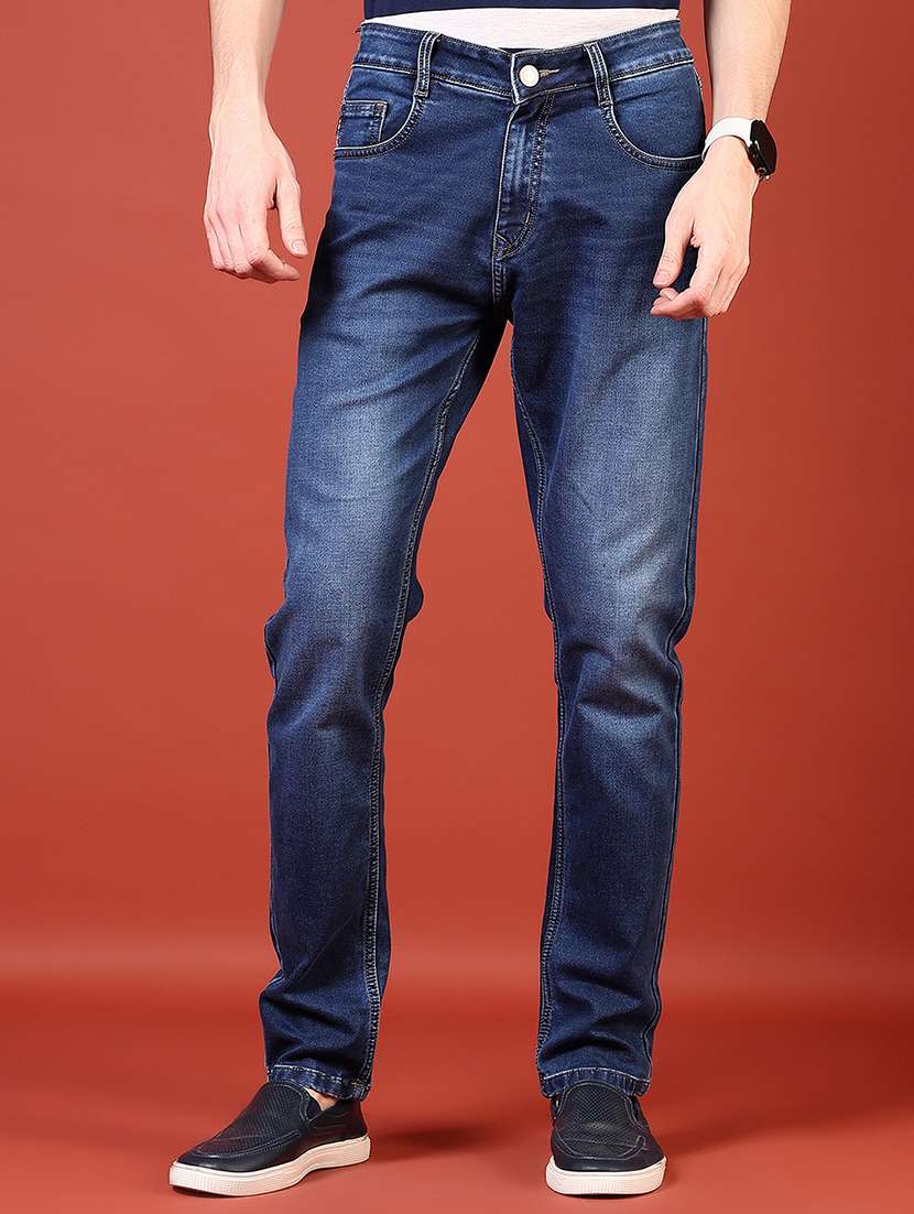 men solid mid rise slim fit jean