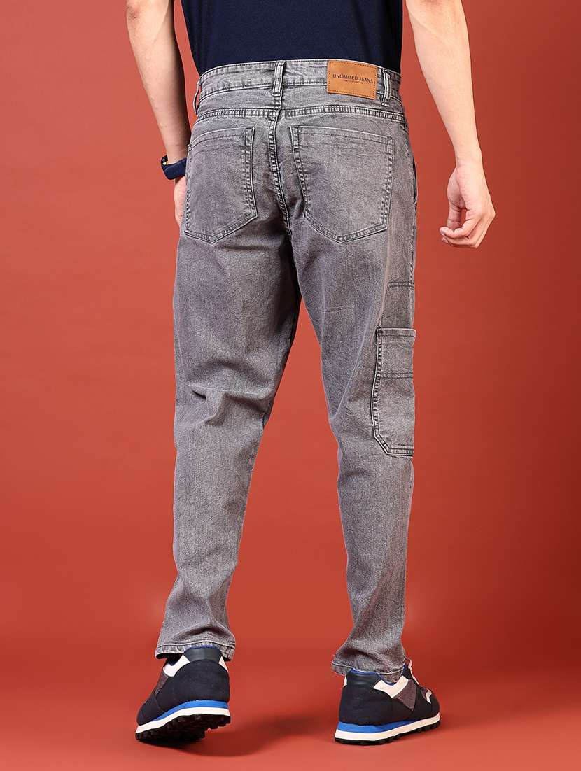 men solid mid rise denim cargo - 21765812 -  Standard Image - 3