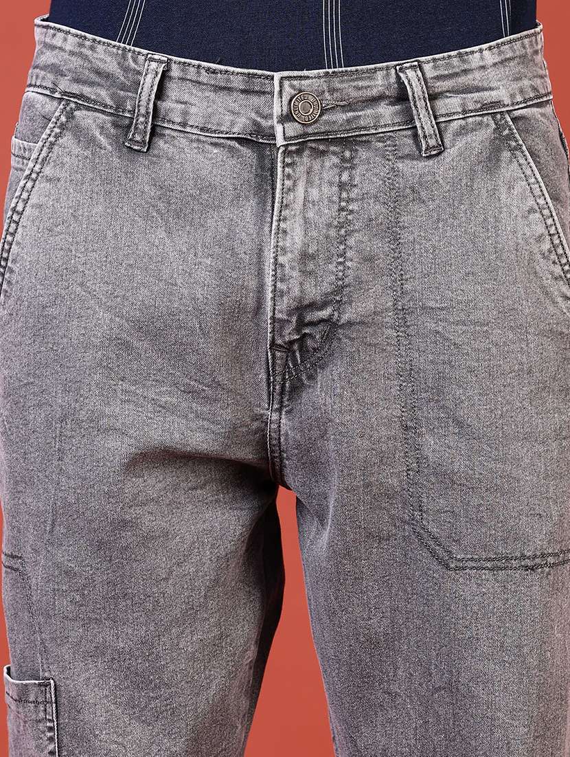 men solid mid rise denim cargo - 21765812 -  Standard Image - 5