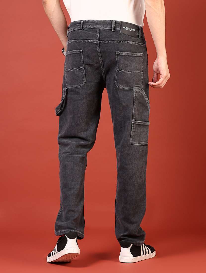 men solid mid rise cargo - 21765814 -  Standard Image - 3