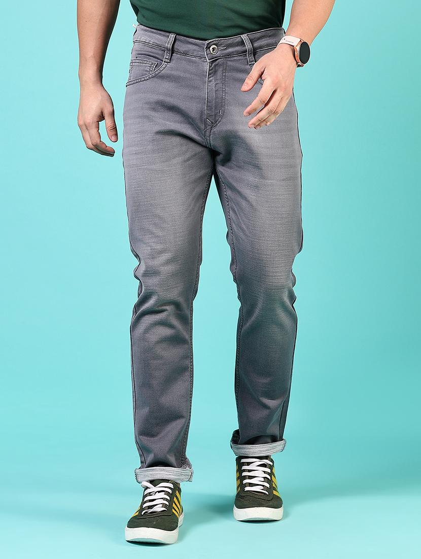 men solid mid rise slim fit jean