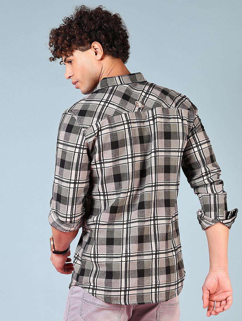 men checkered long sleeve regular fit casual shirt - 21765898 -  Standard Image - 3