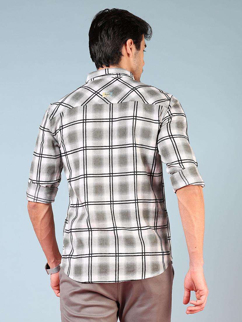 men checkered long sleeve regular fit casual shirt - 21765899 -  Standard Image - 3