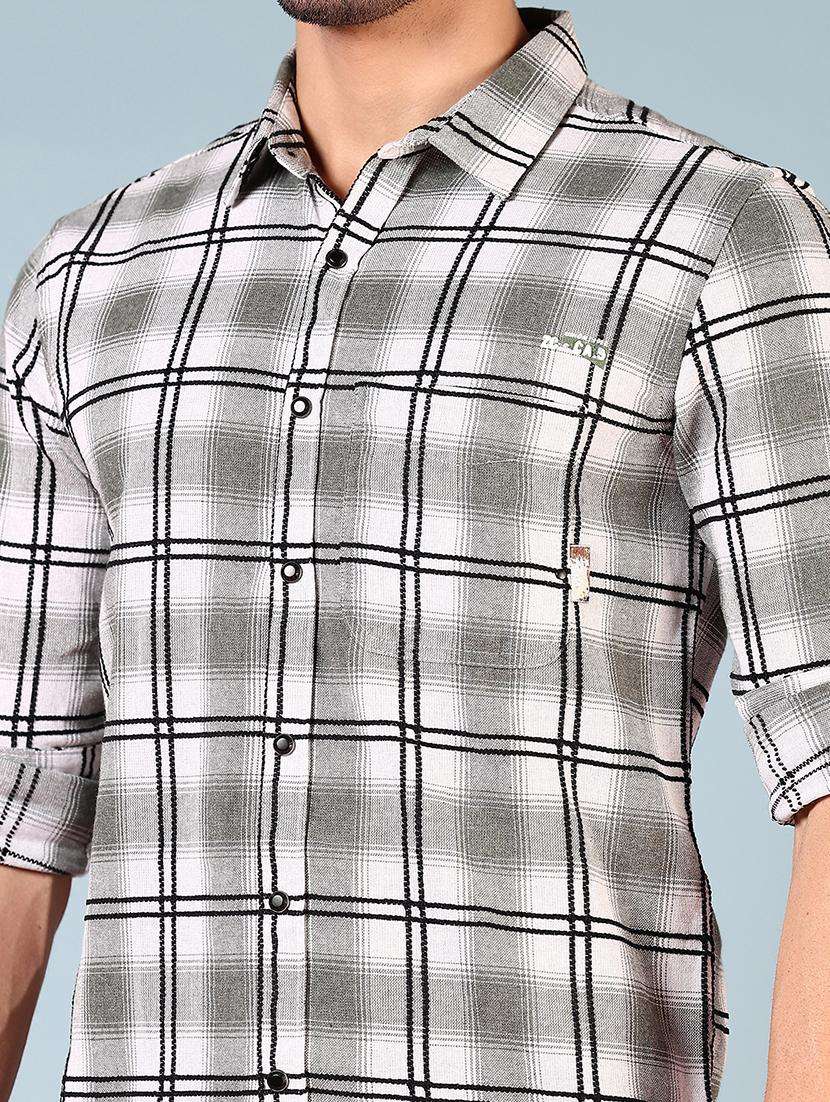 men checkered long sleeve regular fit casual shirt - 21765899 -  Standard Image - 5