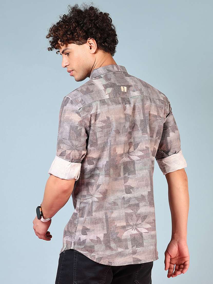 men printed long sleeve regular fit casual shirt - 21765905 -  Standard Image - 3