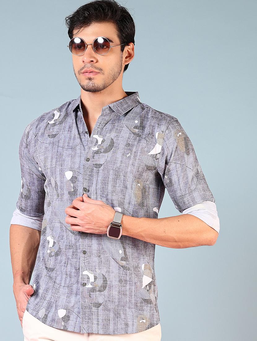 men printed long sleeve regular fit casual shirt - 21765907 - Zoom Image - 0