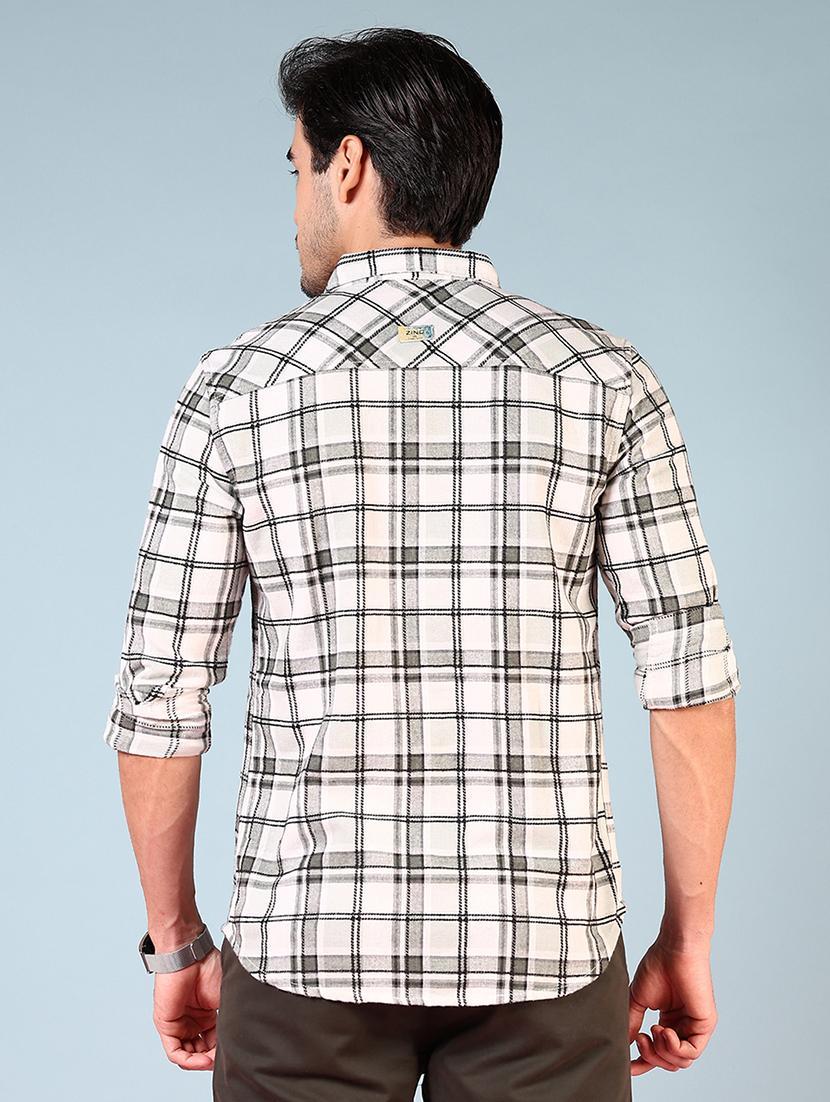 men checkered long sleeve regular fit casual shirt - 21765908 - Standard Image - 3