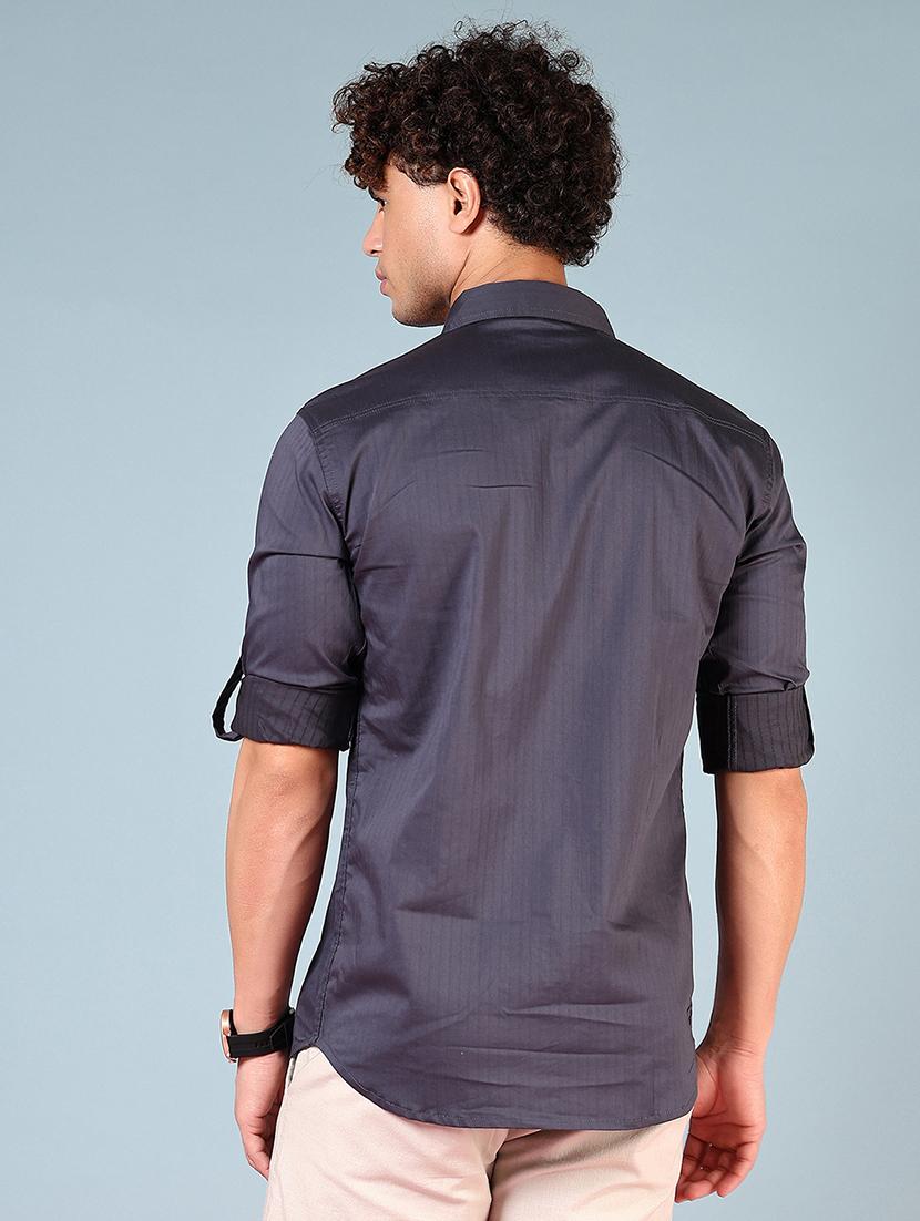 men solid long sleeve regular fit casual shirt - 21765918 - Standard Image - 3
