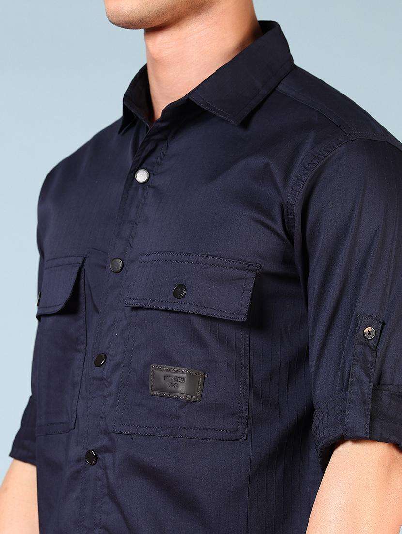 men solid long sleeve regular fit casual shirt - 21765919 -  Standard Image - 5