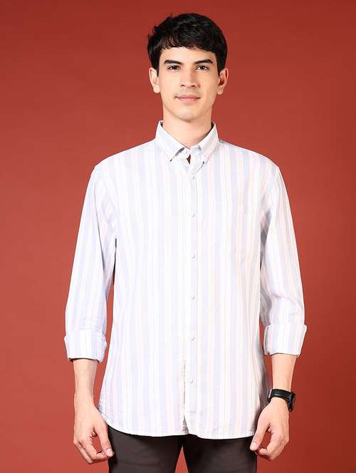 men long sleeves striped casual shirt - 21765931 - Standard Image - 0