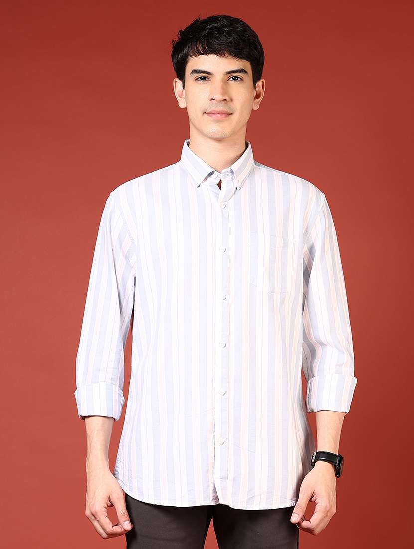 men long sleeves striped casual shirt - 21765931 - Zoom Image - 0