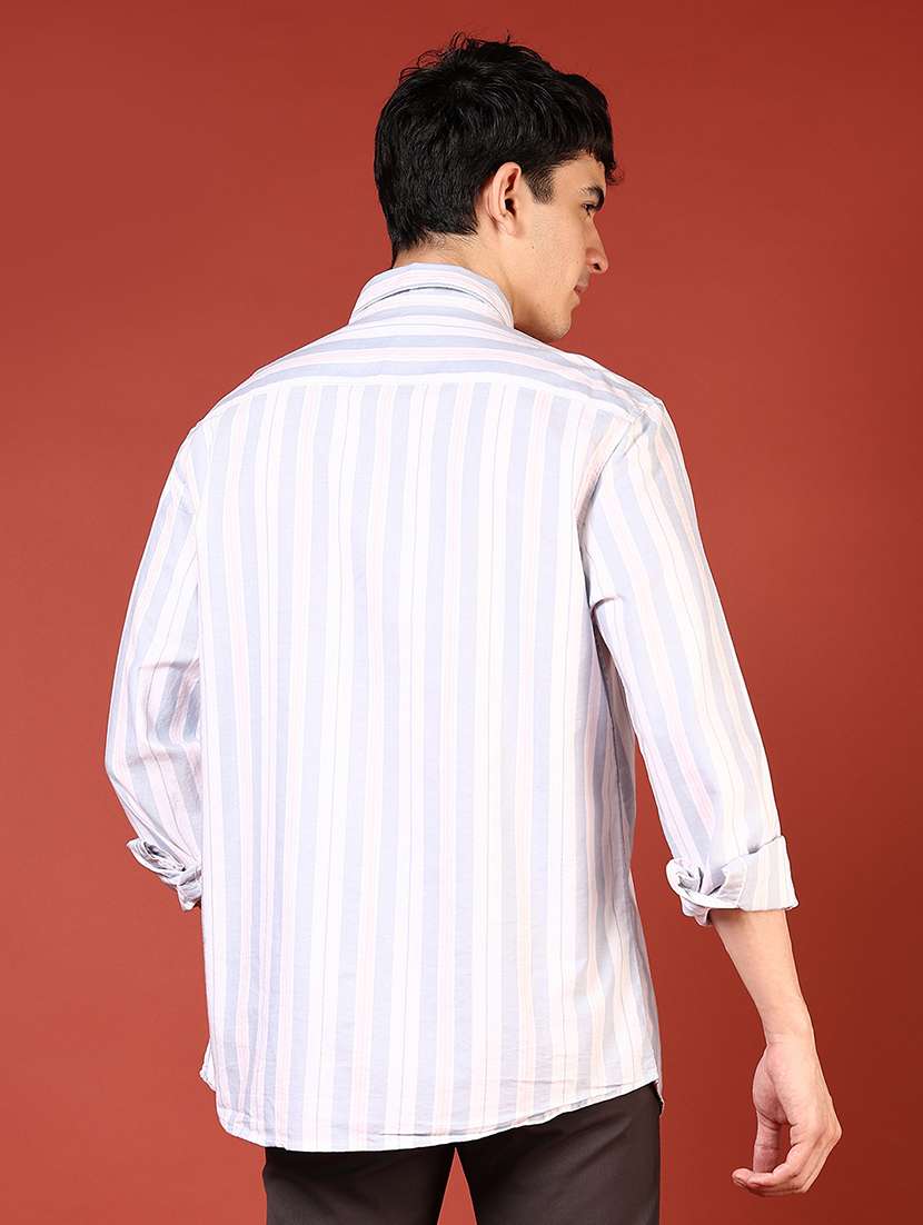 men long sleeves striped casual shirt - 21765931 - Standard Image - 3