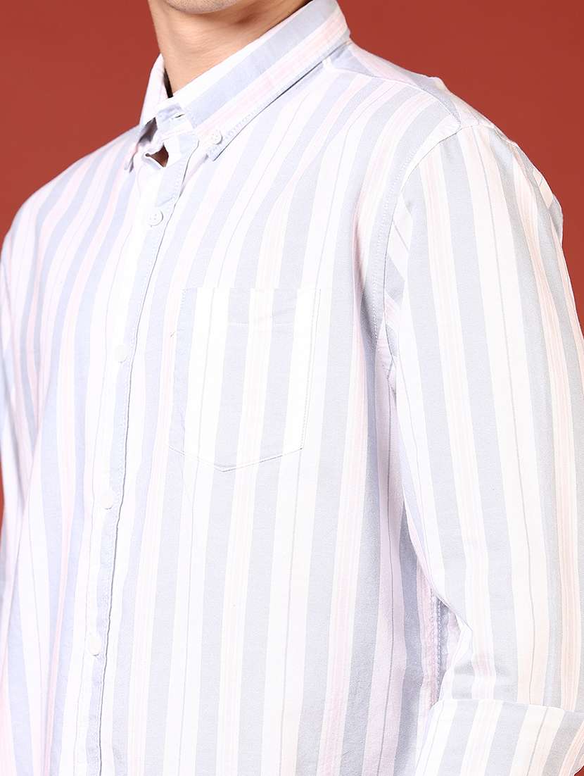 men long sleeves striped casual shirt - 21765931 - Standard Image - 5