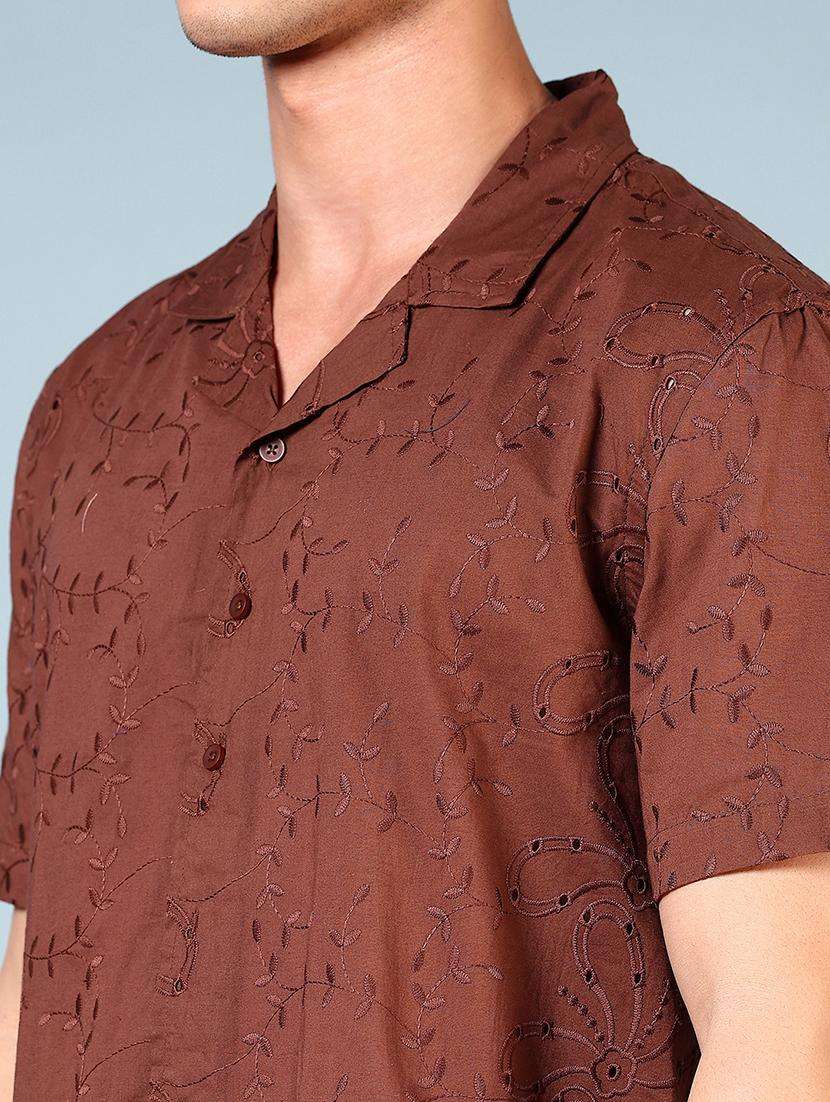 men self design short sleeve regular fit casual shirt - 21765937 -  Standard Image - 5