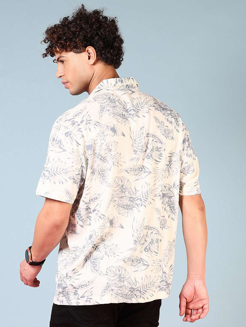 men printed short sleeve regular fit casual shirt - 21765939 - Standard Image - 3