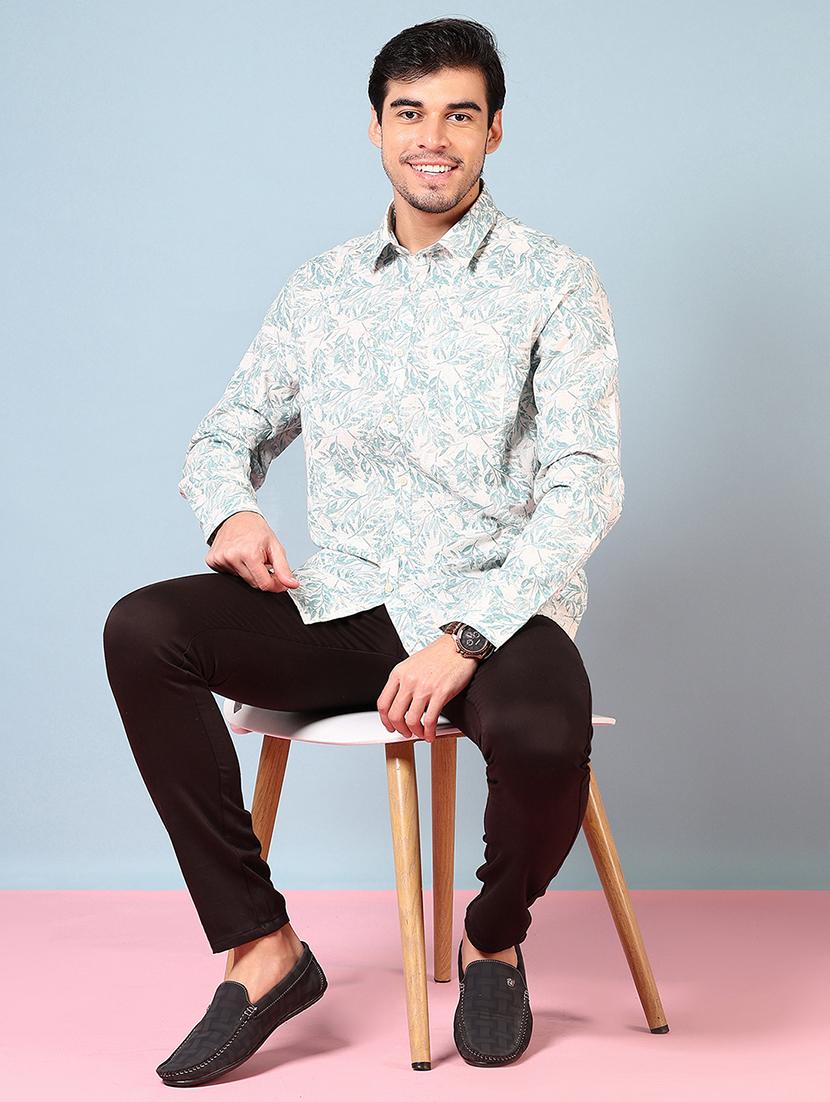 men printed long sleeve regular fit casual shirt - 21765941 - Standard Image - 3