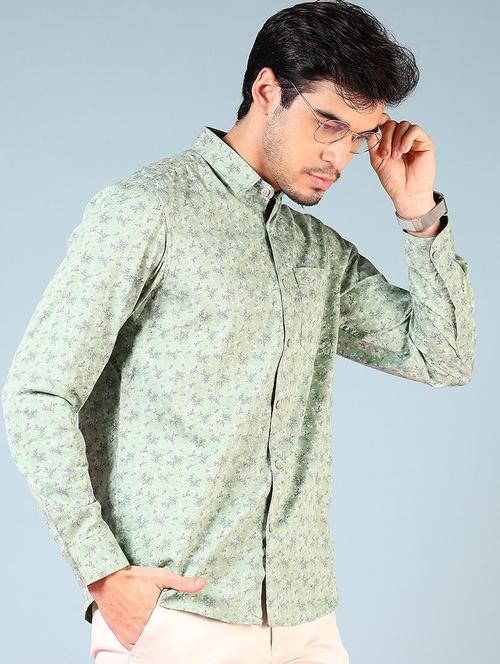 men printed long sleeve regular fit shirt - 21765965 - Standard Image - 0