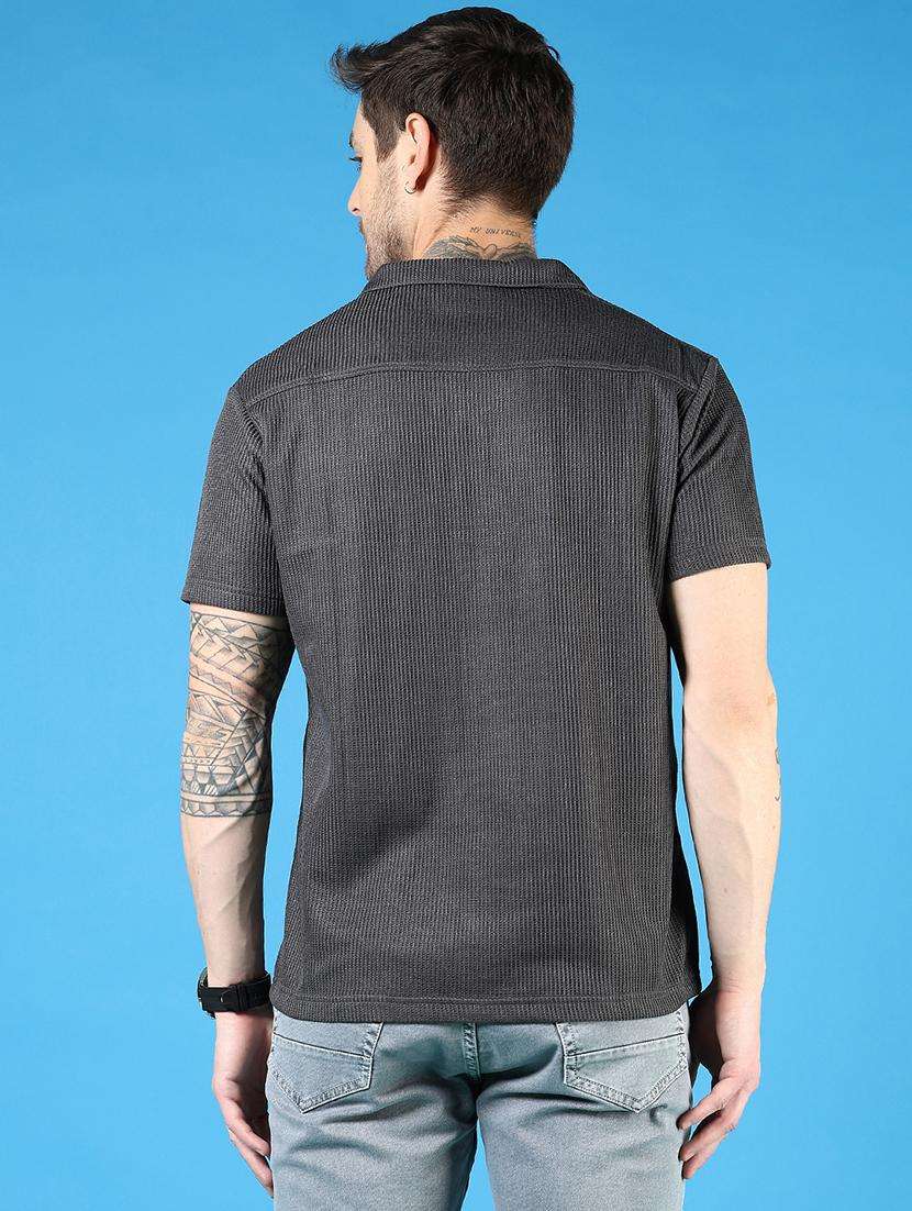 men self design short sleeve regular fit casual shirt - 21765970 -  Standard Image - 3