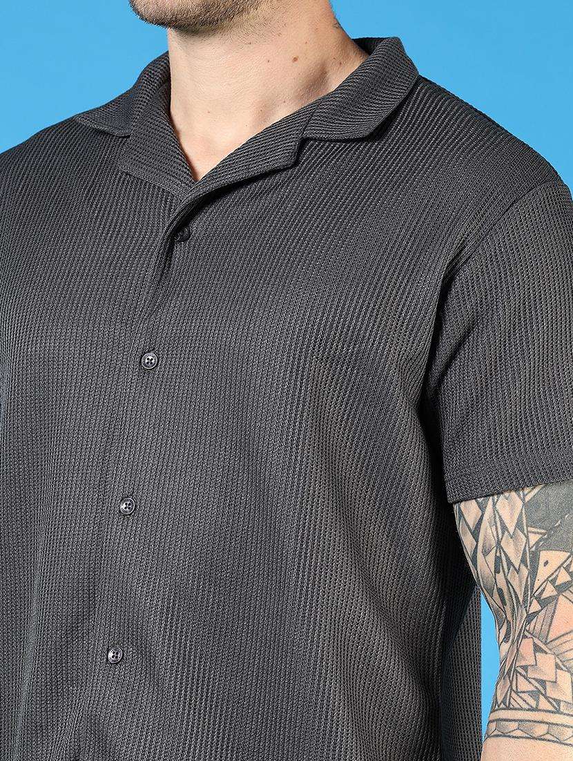 men self design short sleeve regular fit casual shirt - 21765970 -  Standard Image - 5