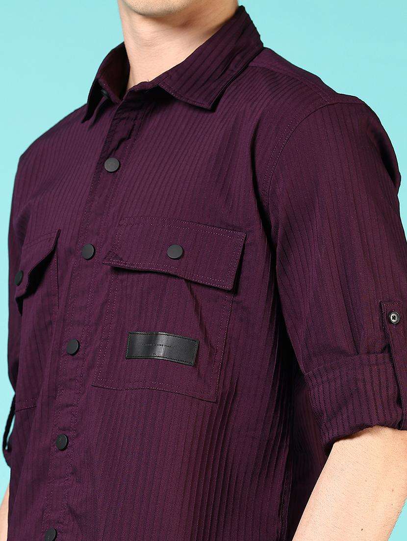 men solid long sleeve regular fit casual shirt - 21765972 - Standard Image - 5