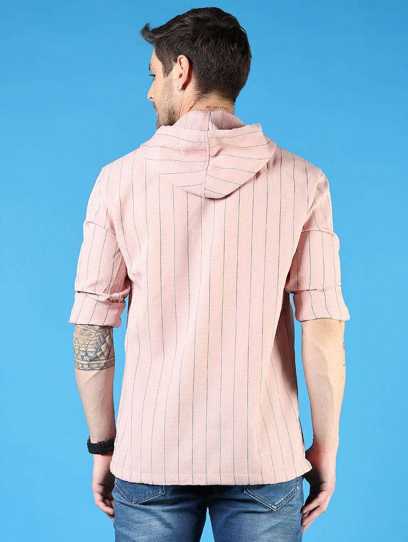 men striped long sleeve hooded t-shirt - 21765974 - Standard Image - 3