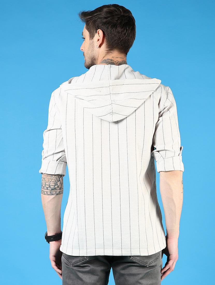 men striped long sleeve hooded t-shirt - 21765977 - Standard Image - 3
