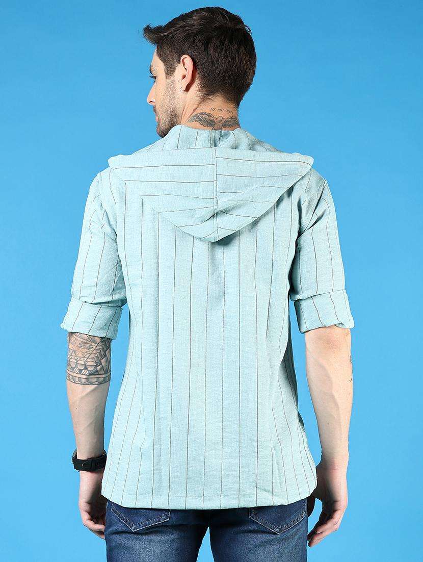 men striped long sleeve hooded t-shirt - 21765979 -  Standard Image - 3