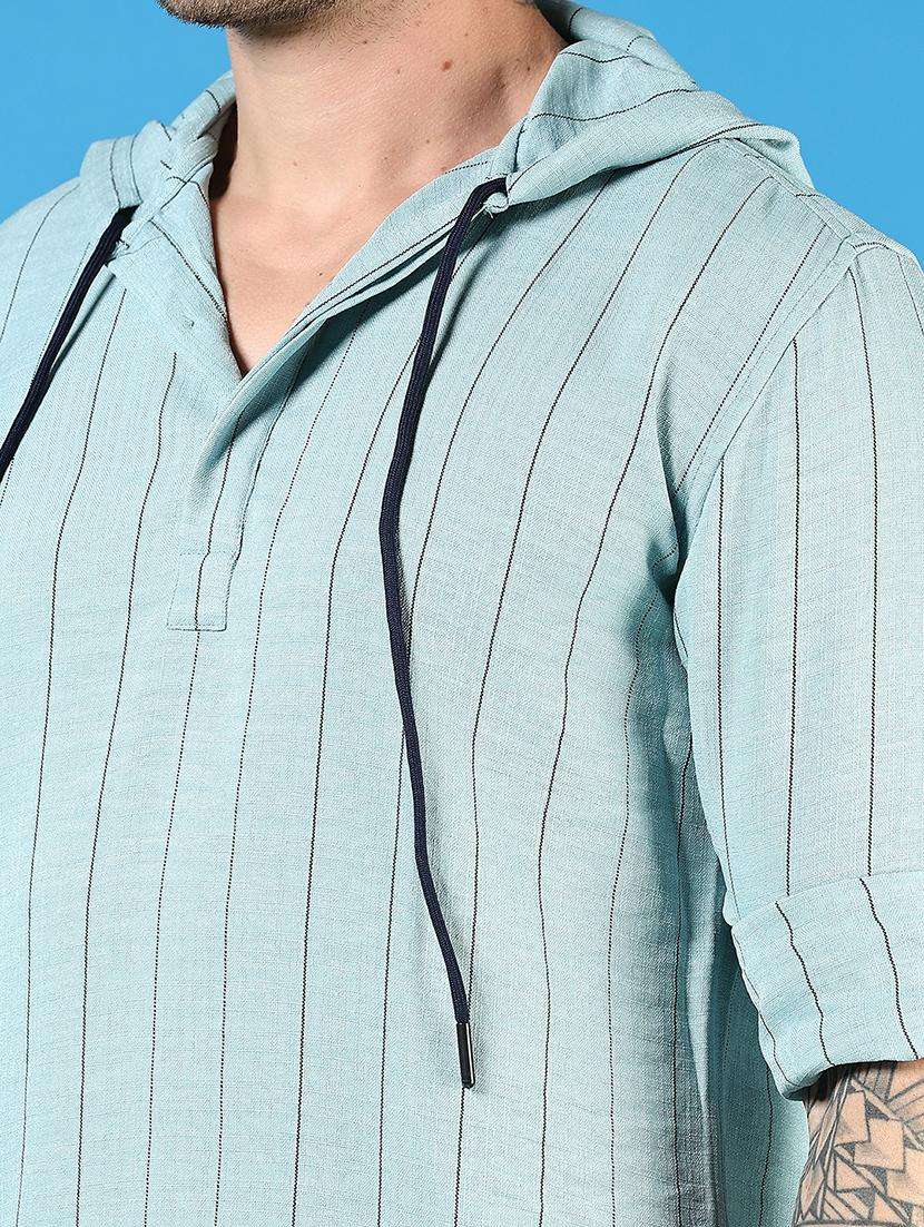 men striped long sleeve hooded t-shirt - 21765979 -  Standard Image - 5