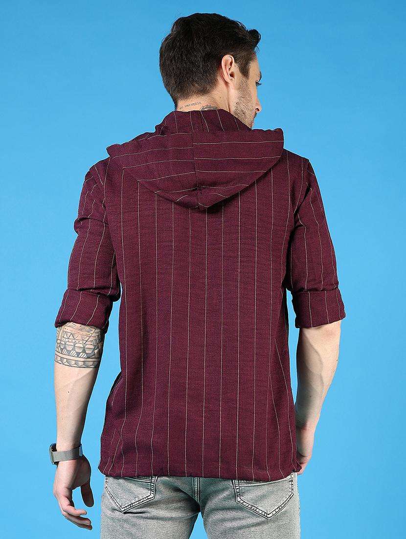 men striped long sleeve hooded t-shirt - 21765980 -  Standard Image - 3