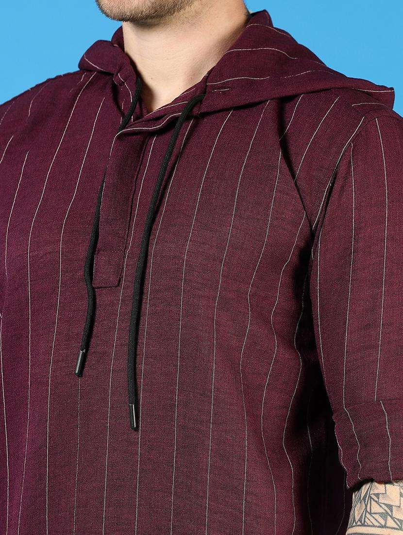 men striped long sleeve hooded t-shirt - 21765980 -  Standard Image - 5