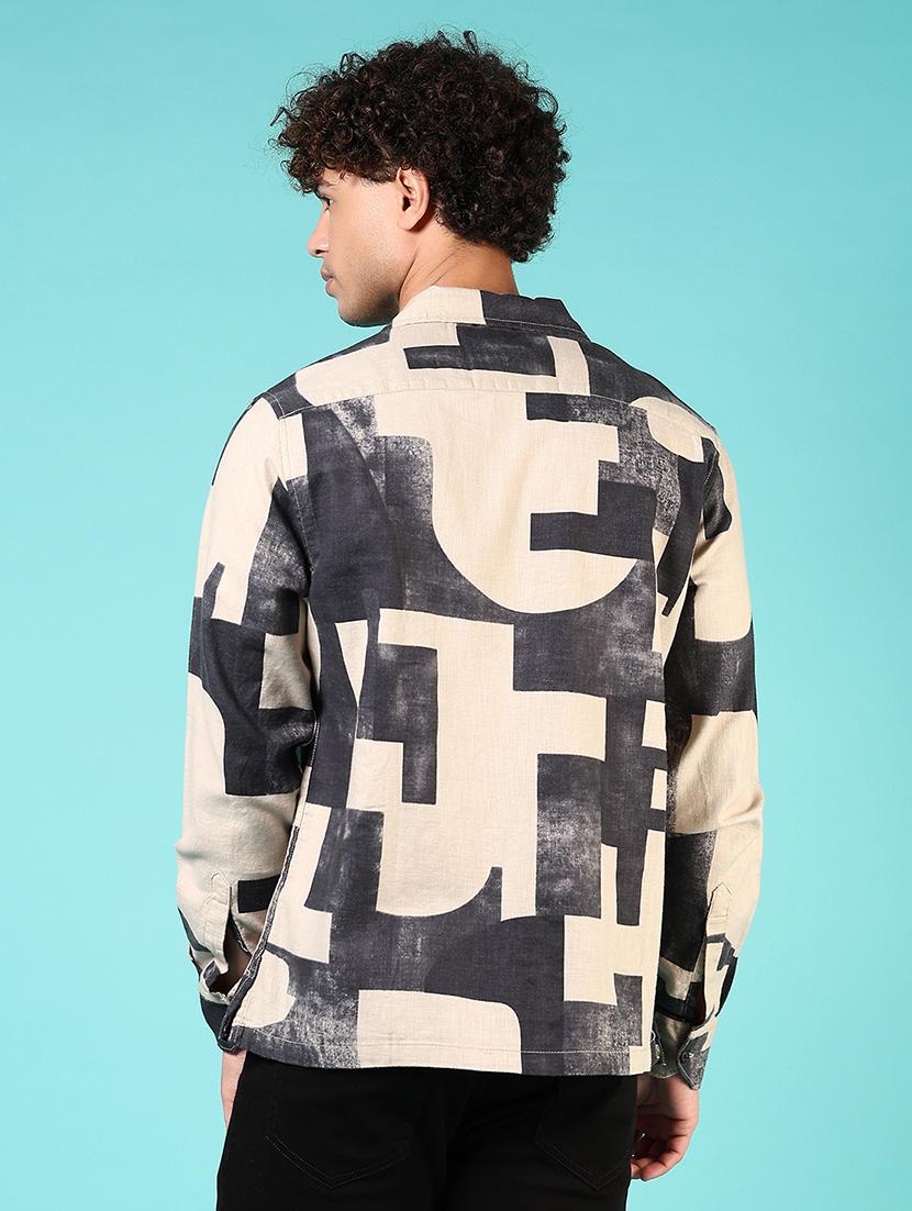 men printed collared long sleeves casual shirt - 21765982 - Standard Image - 3