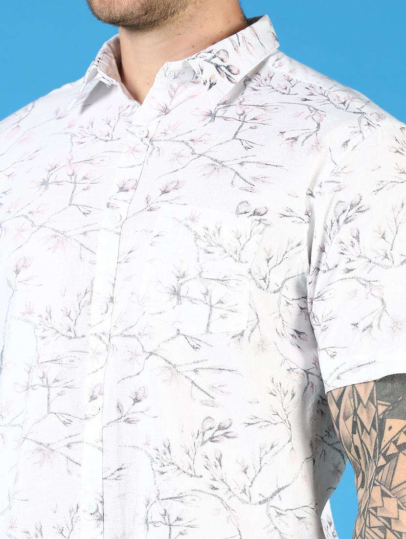men printed short sleeve regular fit casual shirt - 21765985 -  Standard Image - 5