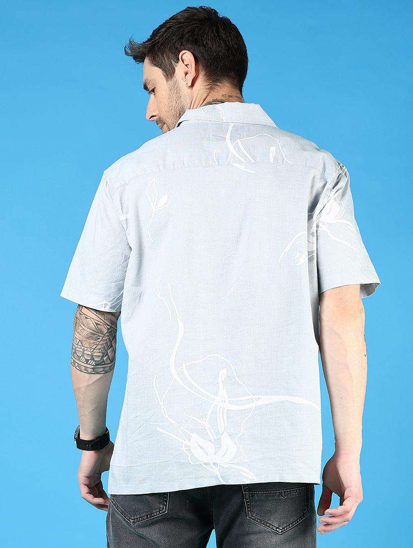 men printed short sleeve regular fit casual shirt - 21765987 -  Standard Image - 3