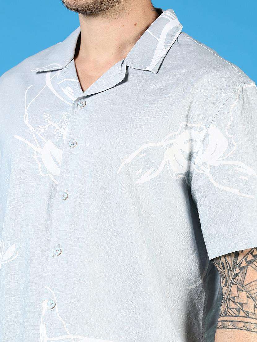 men printed short sleeve regular fit casual shirt - 21765987 -  Standard Image - 5