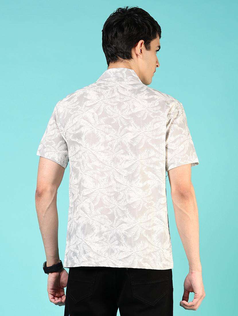 men printed short sleeve regular fit casual shirt - 21765990 -  Standard Image - 3