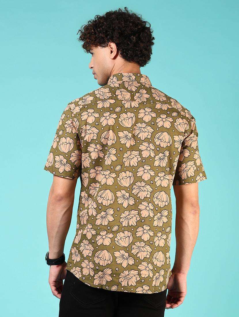 men printed short sleeve regular fit casual shirt - 21765993 -  Standard Image - 3