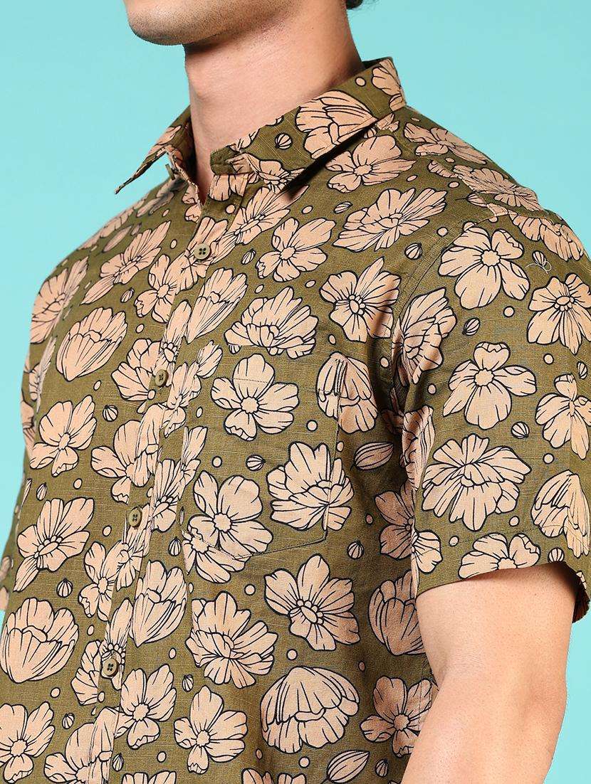 men printed short sleeve regular fit casual shirt - 21765993 -  Standard Image - 5