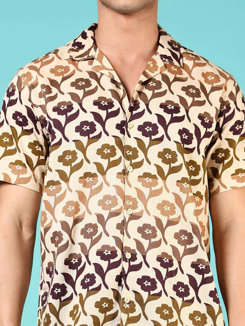 men floral short sleeve regular fit casual shirt - 21765994 -  Standard Image - 5