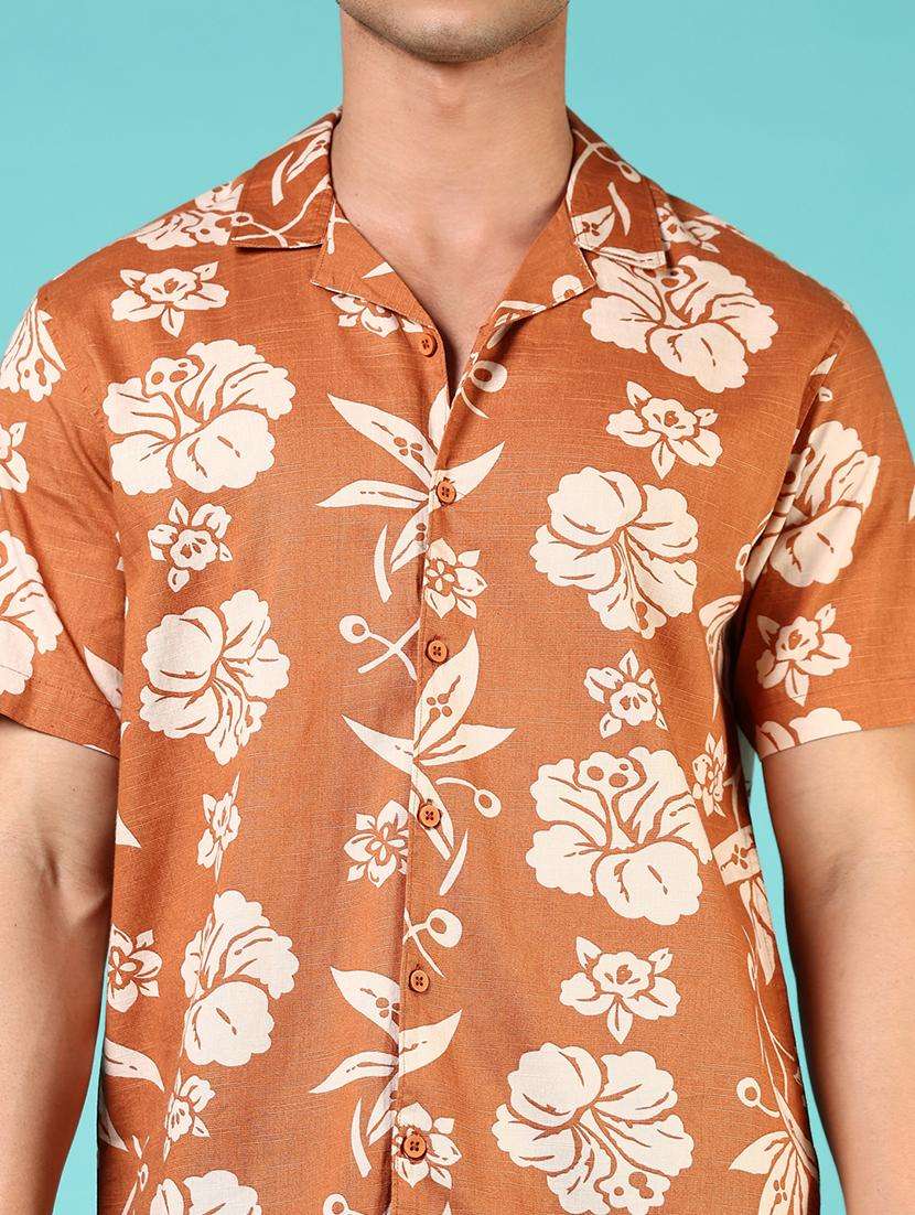 men printed short sleeve regular fit casual shirt - 21765995 -  Standard Image - 5