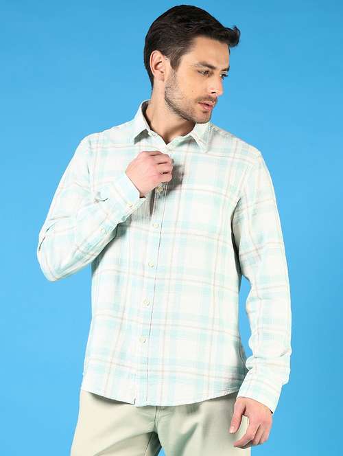 men checkered collared long sleeves casual shirt - 21765997 -  Standard Image - 0