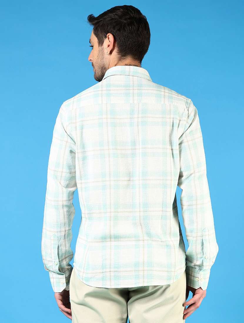 men checkered collared long sleeves casual shirt - 21765997 -  Standard Image - 3