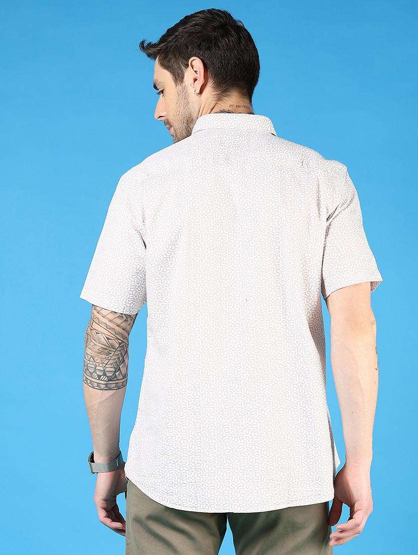 men printed short sleeve regular fit casual shirt - 21765999 -  Standard Image - 3