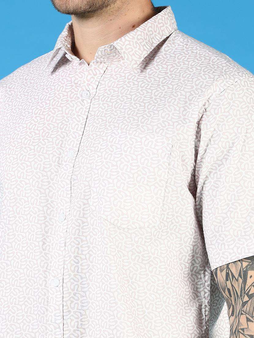 men printed short sleeve regular fit casual shirt - 21765999 -  Standard Image - 5