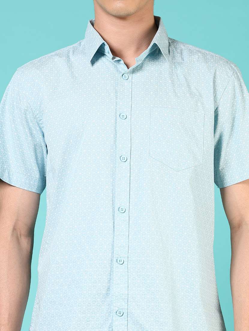 men printed short sleeve regular fit casual shirt - 21766000 -  Standard Image - 5