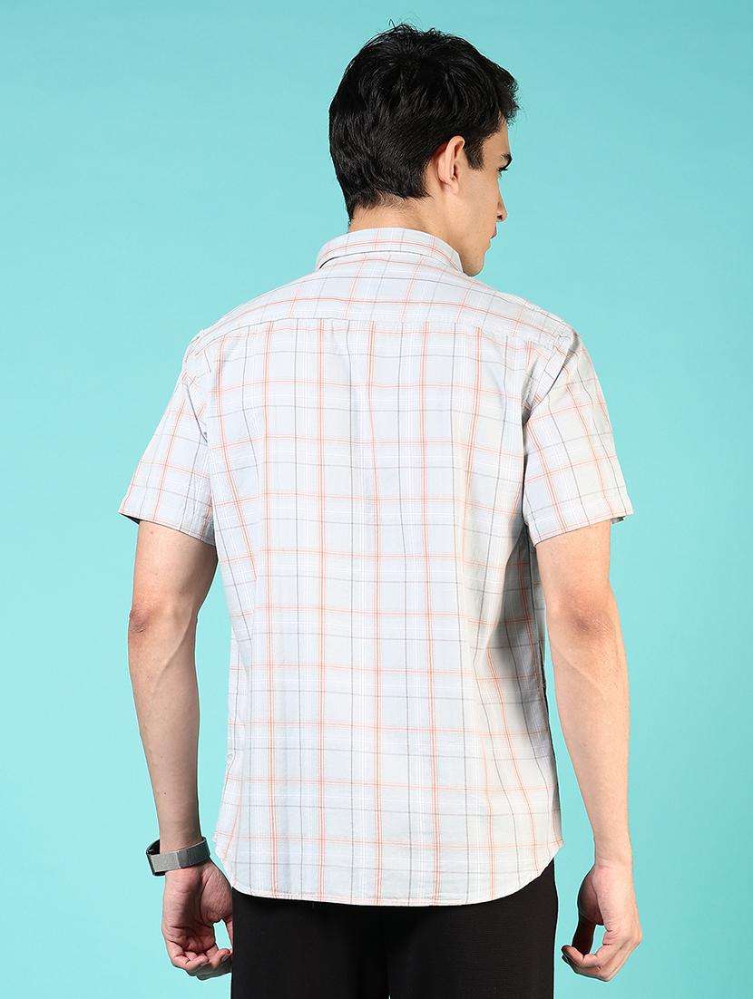 men checkered short sleeve regular fit casual shirt - 21766004 -  Standard Image - 3