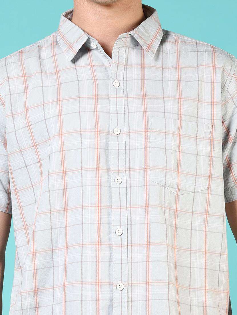 men checkered short sleeve regular fit casual shirt - 21766004 -  Standard Image - 5