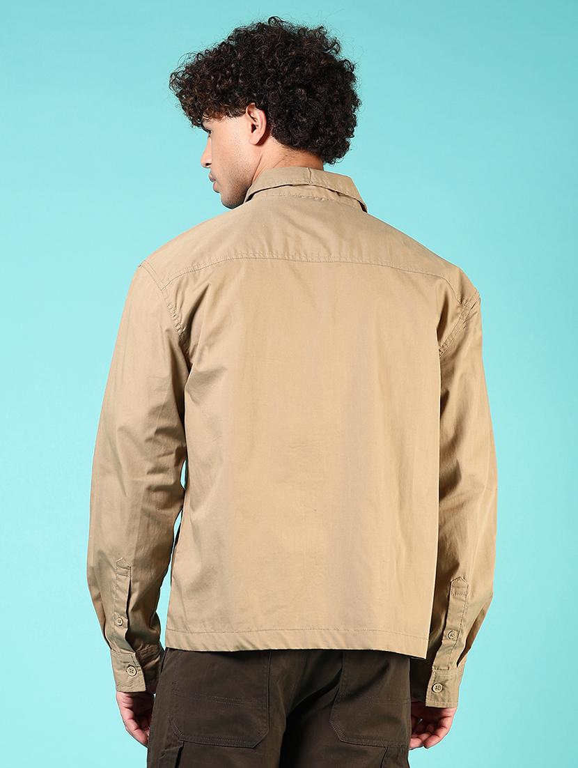 men solid collared long sleeves casual shirt - 21766010 - Standard Image - 3