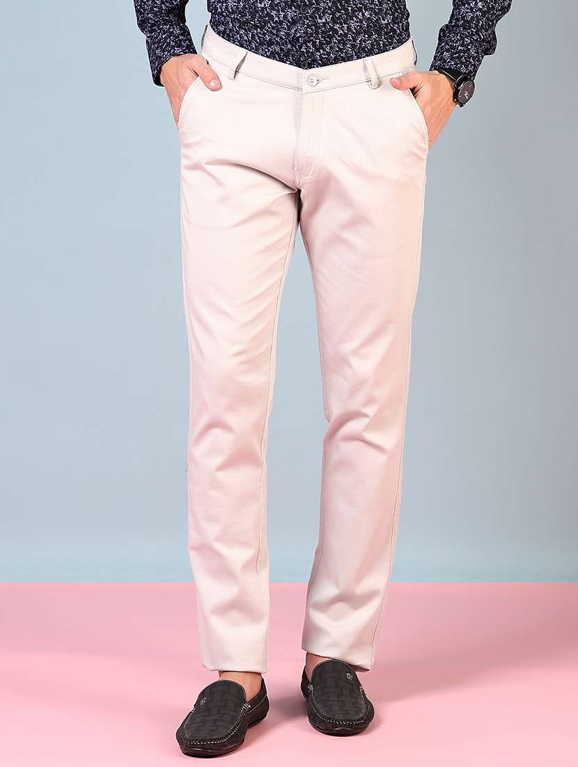 men solid mid rise full length formal trouser - 21766221 - Zoom Image - 0